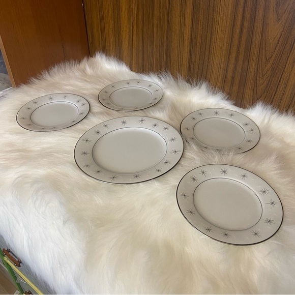 Vintage MCM Zylstra  Celestial fine China set of 5 plates - Picture 1 of 10